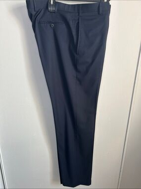 Zanella Men's Wool Dress Pants in Navy Blue